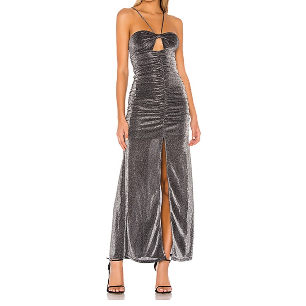 Privacy Please sparkly metallic size Medium gown New With Tags